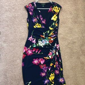 Like new! Gorgeous Ralph Lauren Ruched Wrap Dress